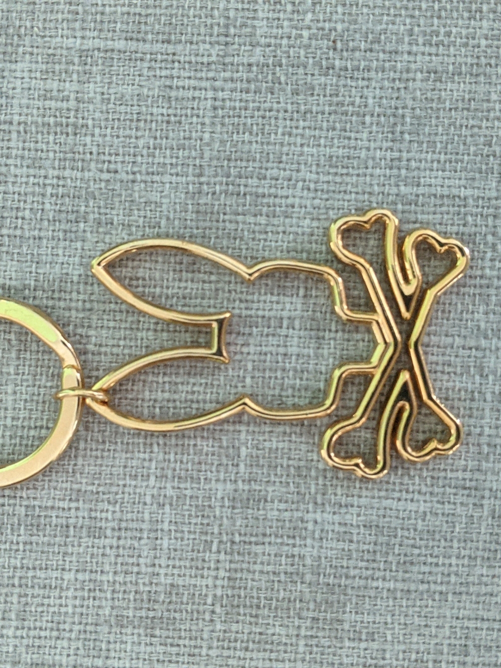 Gold Bunny & Crossbones Keychain - Women's Accessory